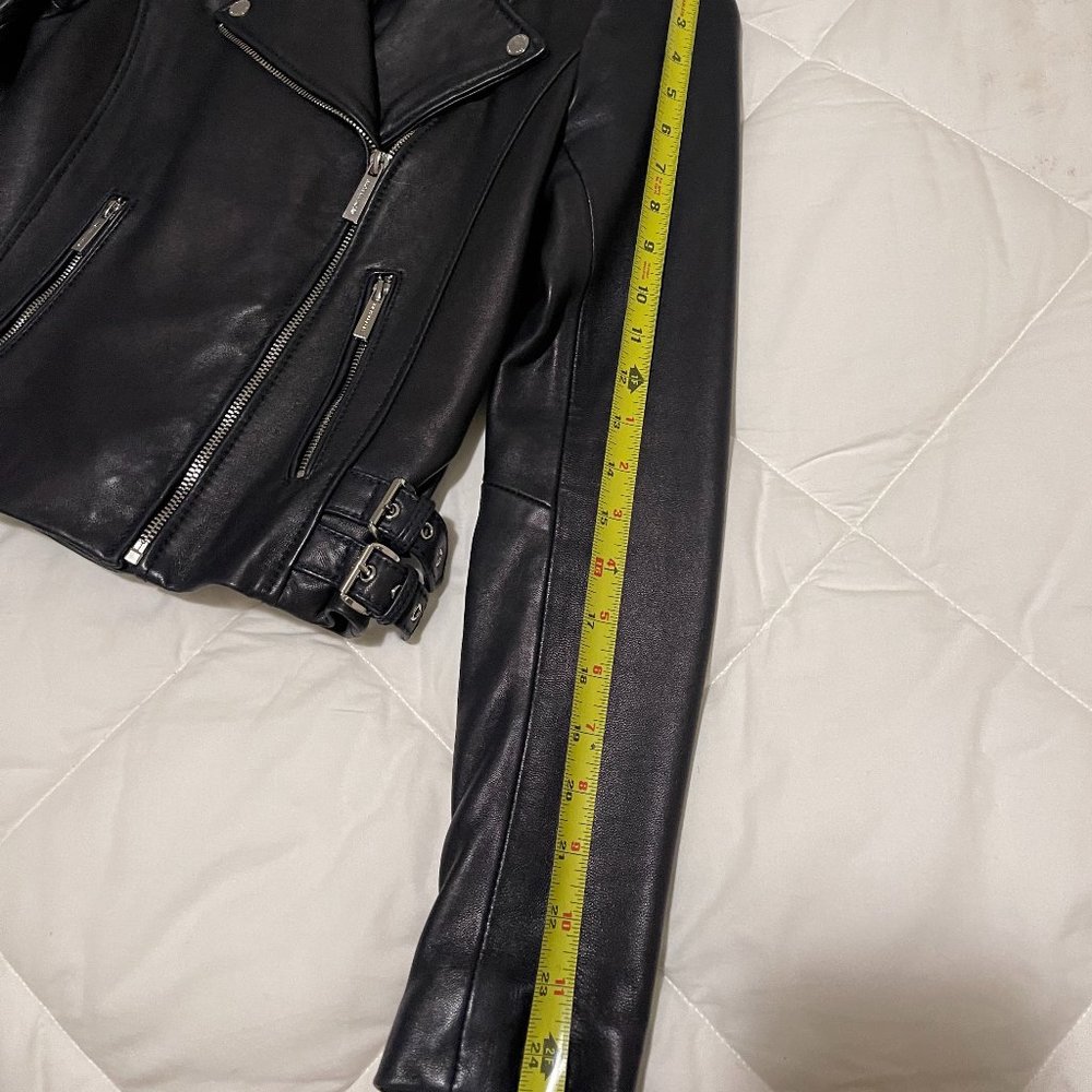 Michael Kors Black Leather Moto Jacket XS - Picture 16 of 16